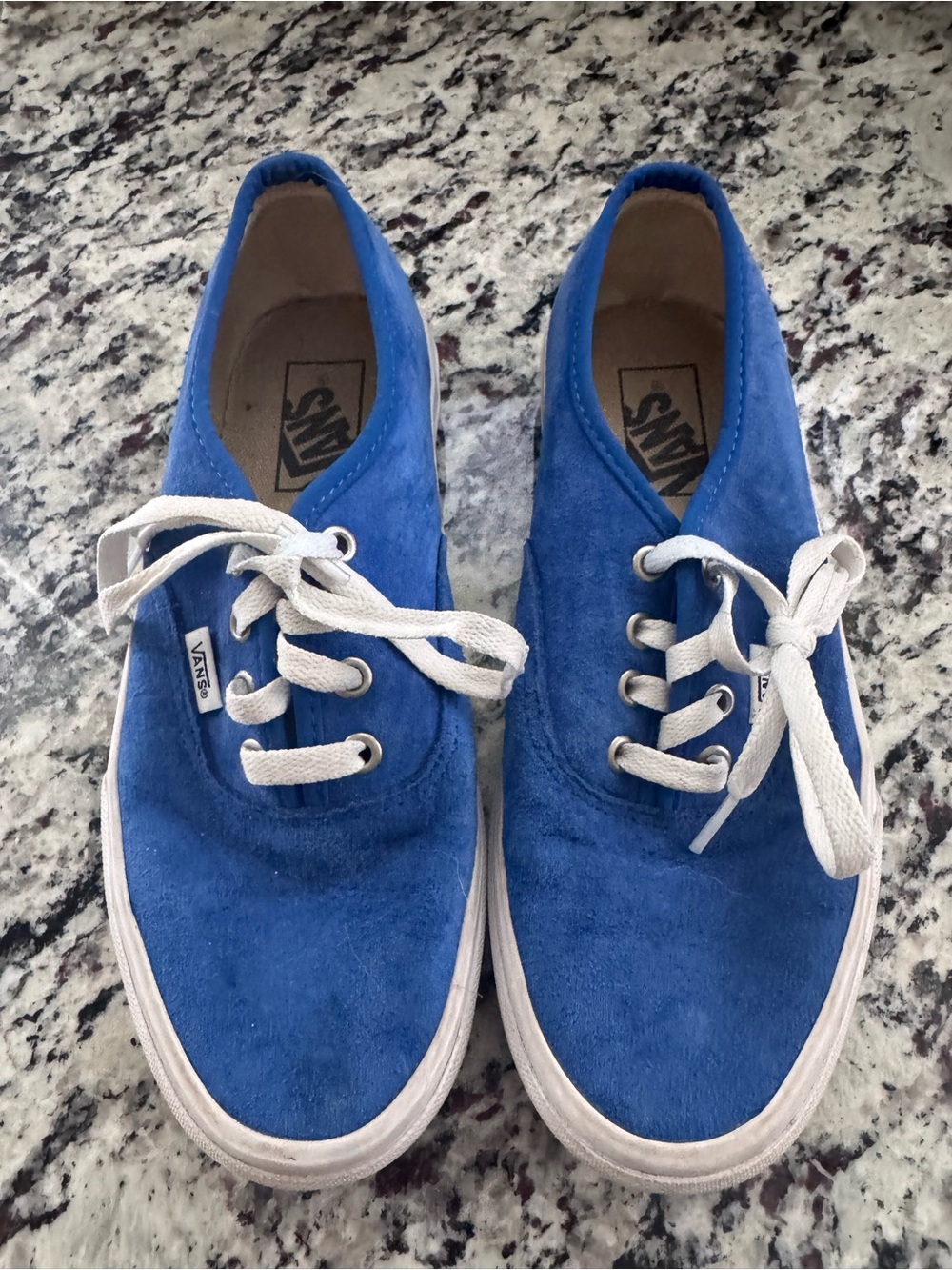 Vans Women’s Suede Low-Top Sneakers - Royal Blue with White Laces